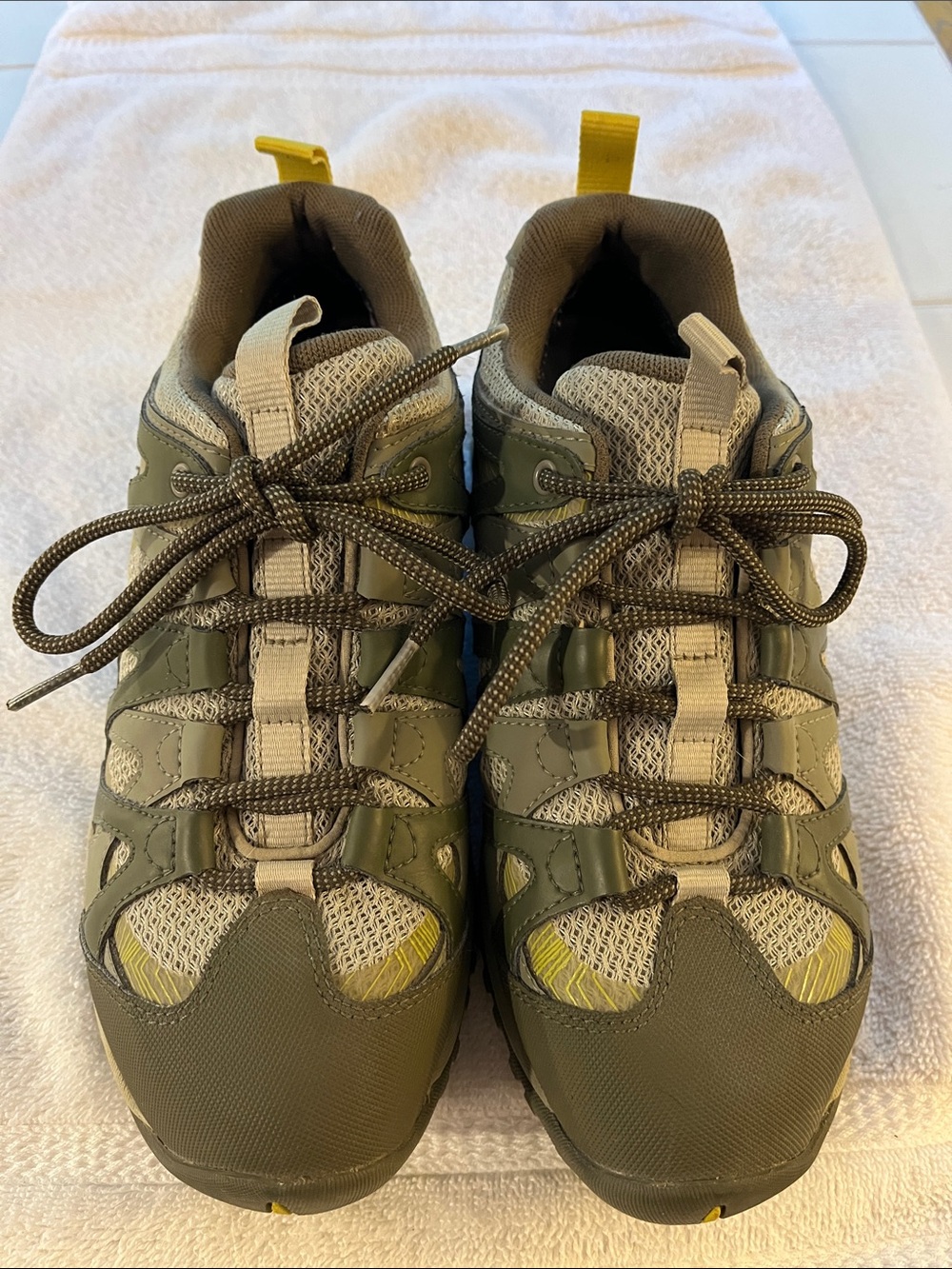 Merrell Olive Green and Yellow Women's Trail Shoes